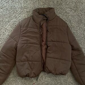 PrettyLittleThing Chocolate Puffer Jacket